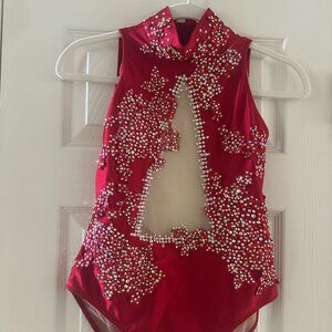 Custom red/rhinestone jazz/contemporary costume